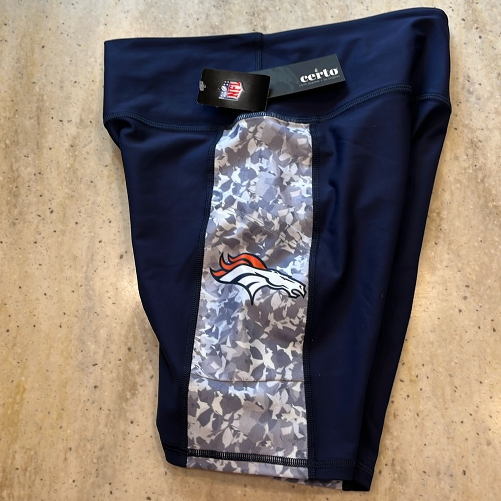 Denver Broncos NWT Navy Bike Shorts with 2 Side Pockets